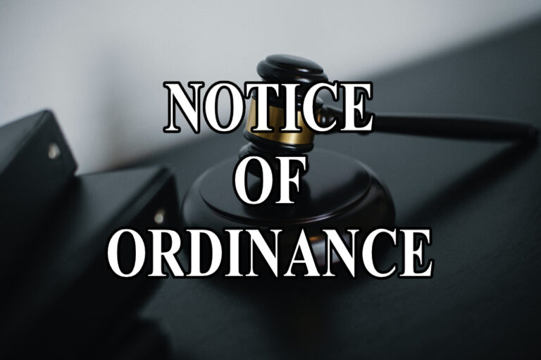 Notice of Ordinance – Town of Koshkonong